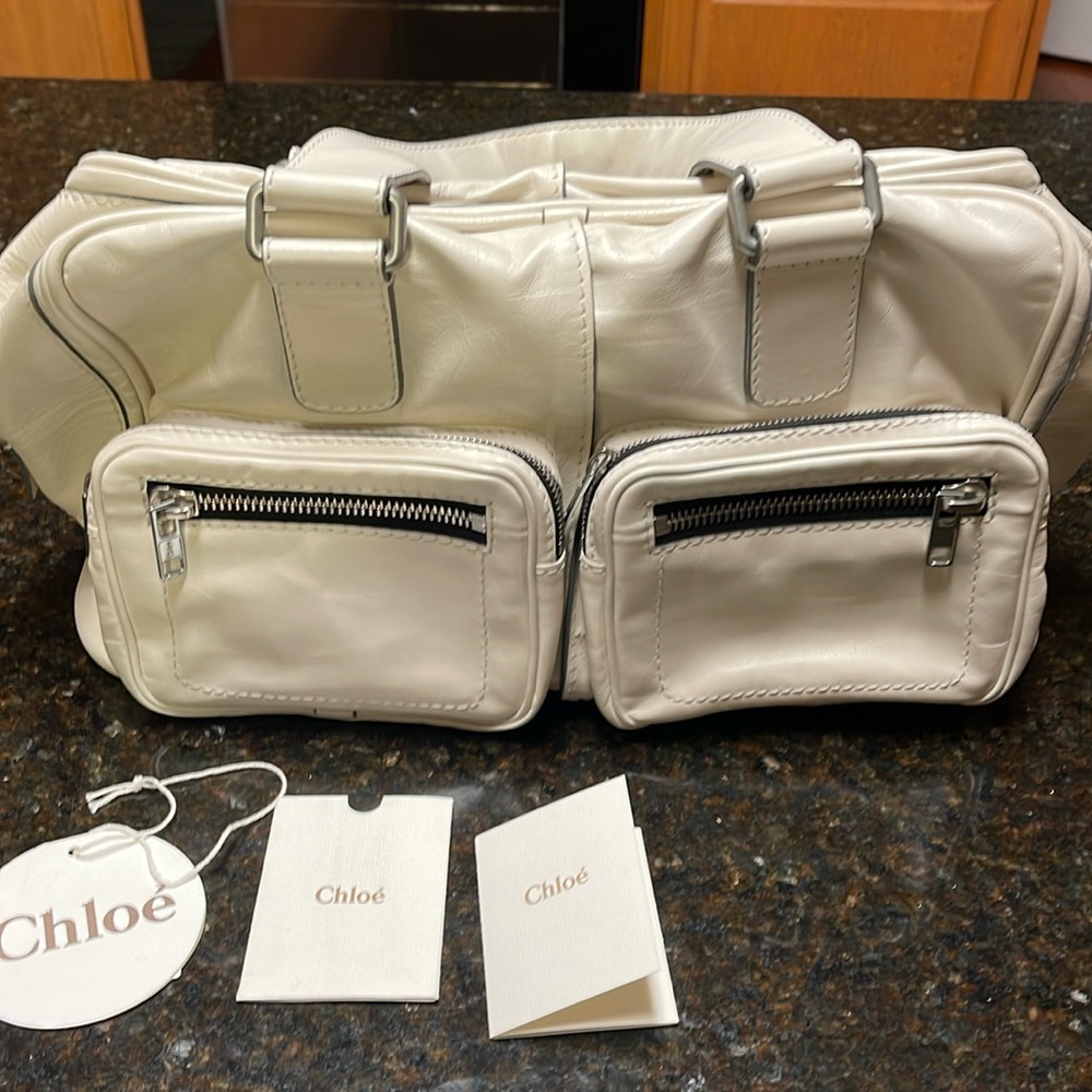 Chloe Cream Tote Purse
